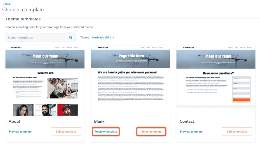 Choose a template from HubSpots professionally designed landing page templates library on the next page