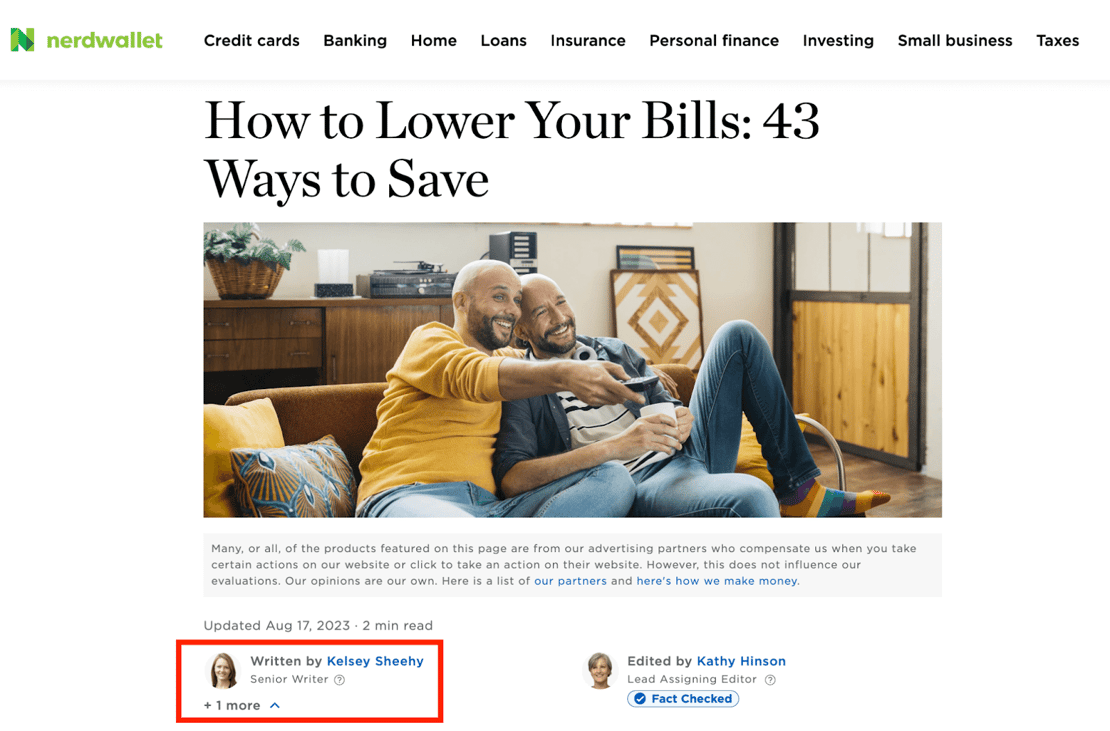 NerdWallet Blog on “How to Lower Your Bills